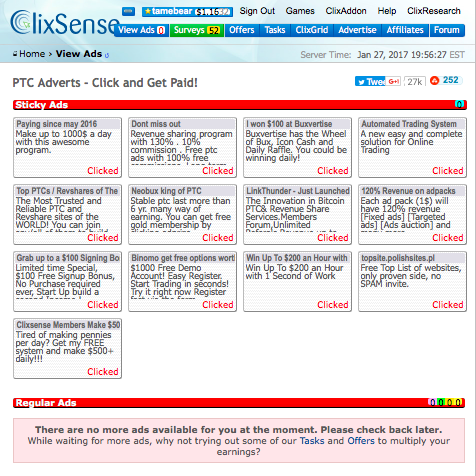 :( ClixSense Running on Empty